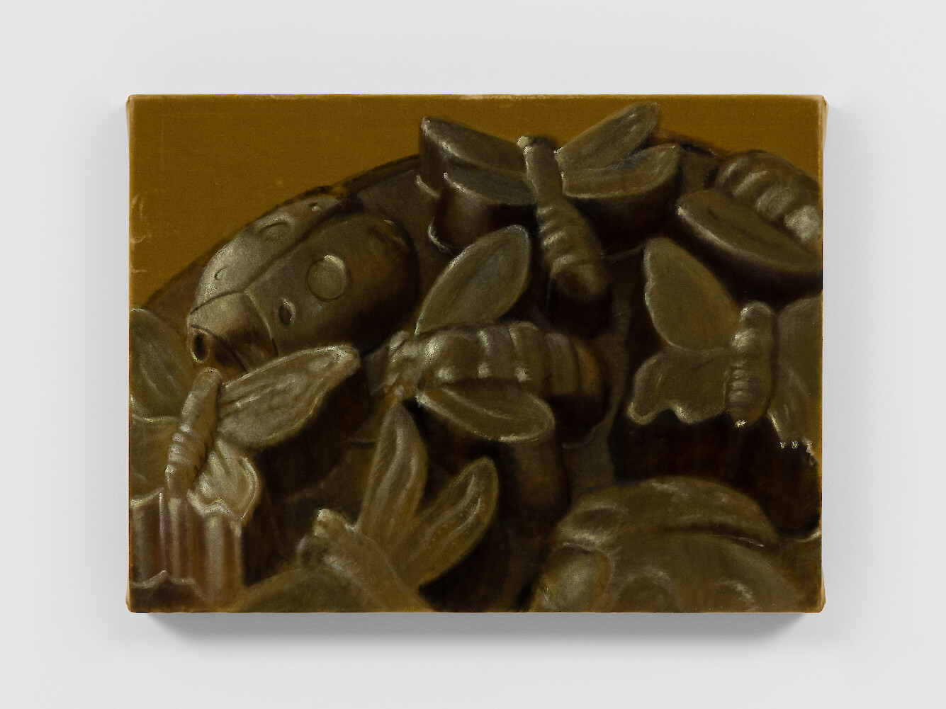 *Study for jelly*, 2021, Oil on velvet, 50.5 x 67.5 x 5 cm