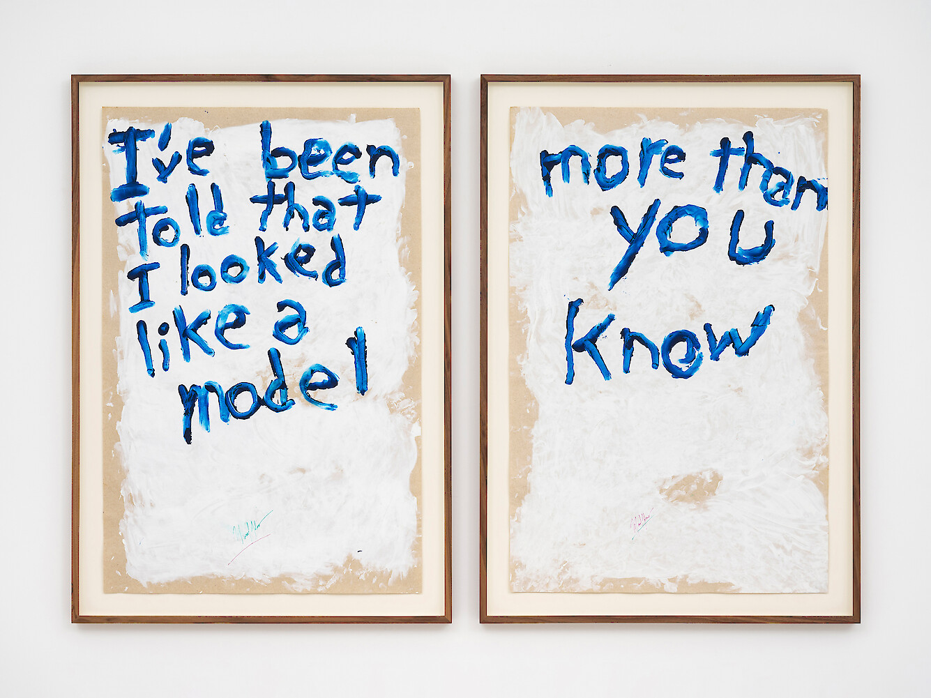 *I Looked Like A Model*, 2014, from the series 'Blind Transgender With AIDS', Acrylic on paper,  97.3 x 67.3 x 3.5 cm framed, diptych, each of two