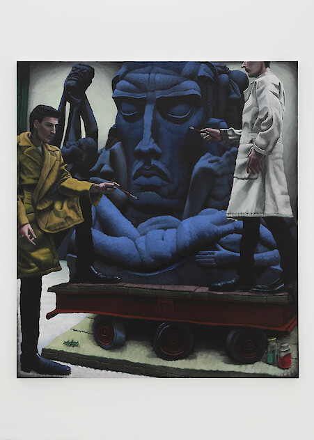 *The Harvest*, 2019, Oil and ink on linen, 180 x 160 cm