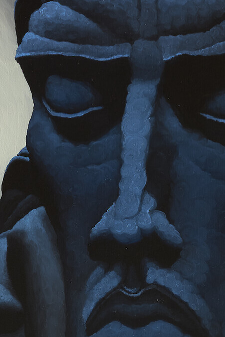 Detail View, *The Harvest*, 2019, Oil and ink on linen, 180 x 160 cm