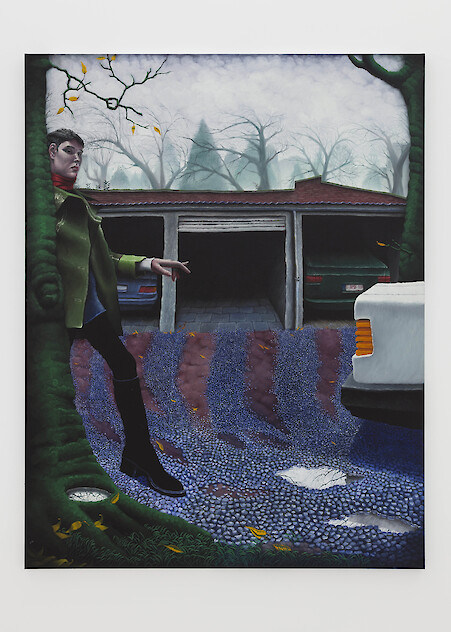 *Travelling secrets,* 2019, Oil and ink on linen, 180 x 140 cm