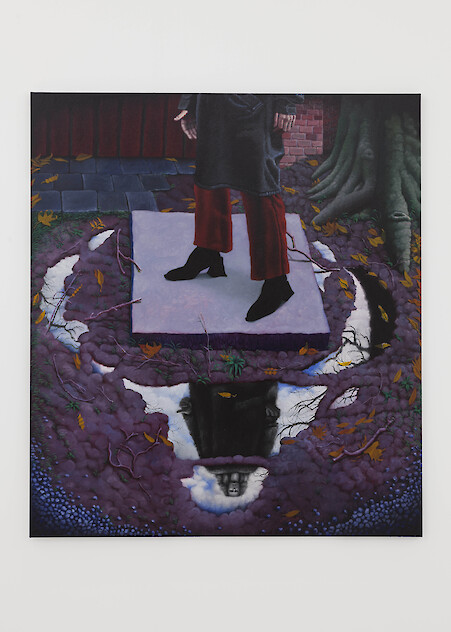 *When the leaves began to turn,* 2019, Oil and ink on linen, 170 x 150 cm