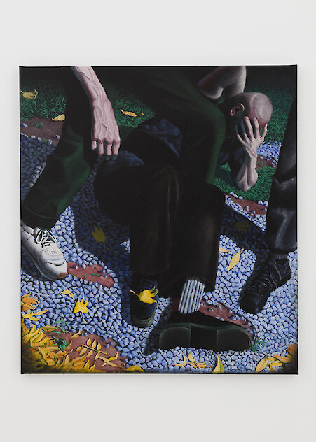 *The trial*, 2019, Oil on linen, 100 x 90 cm