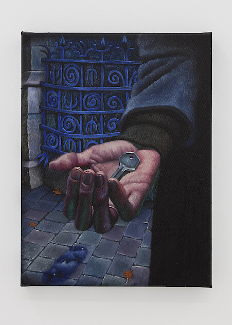 *The siren call of old habits*, 2019, Oil on linen, 40 x 30 cm