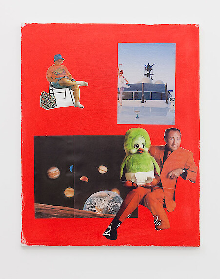 *party politics*, 2016, acrylic on canvas with mixed media, 74.5 x 60 x 2 cm (left) & 119.5 x 100 x 4 cm (right)