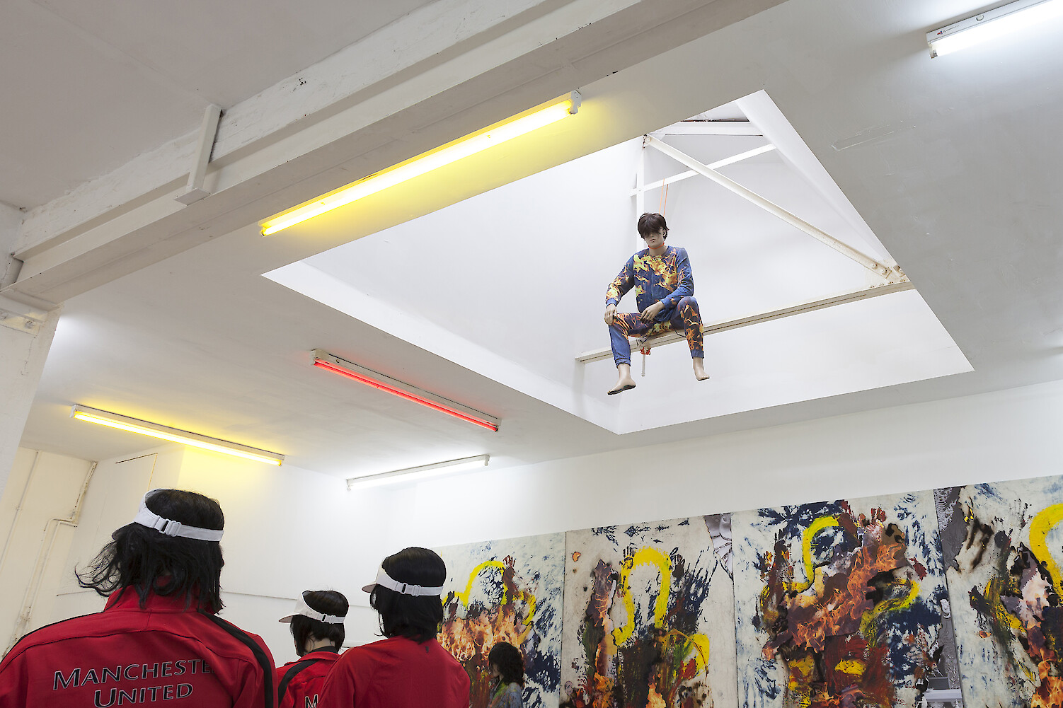 *2557 (Painting with history in a room filled with men with funny names 2)*, 2014, Installation view