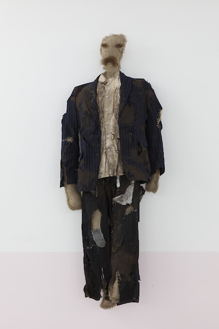 Jos De Gruyter & Harald Thys, *Untitled (Die Schmutzigen Puppen Von Pommern) 033*, 2014, Sackcloth, hay, straw and fabric, 180 x 85 x 45 cm