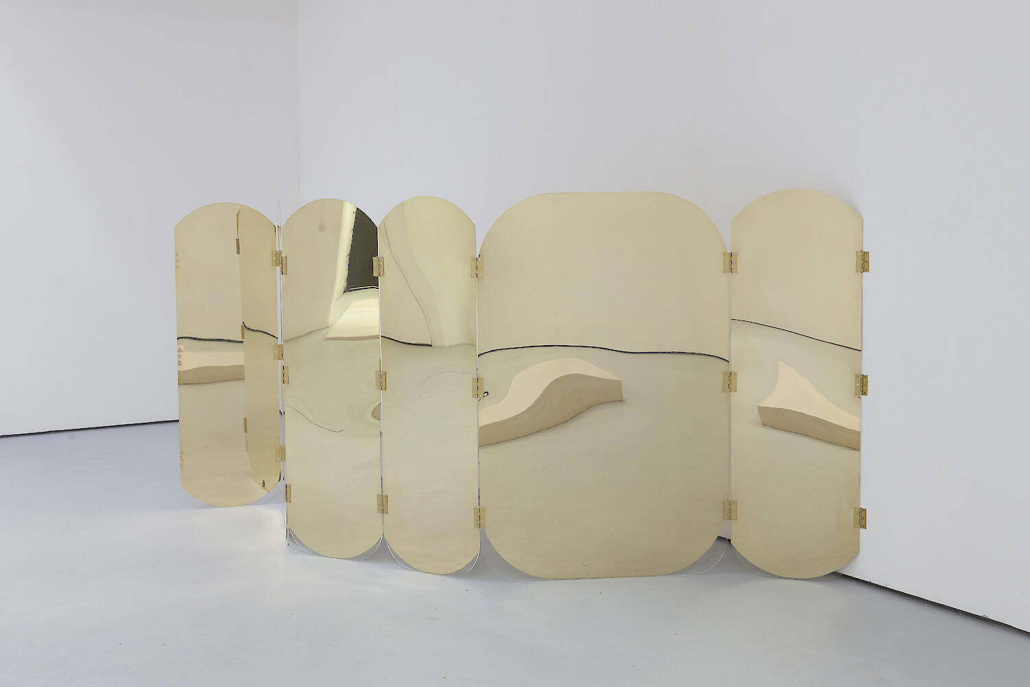 *Desires are already memories*, 2013, Brass, perspex, 148 x 384 x 1 cm