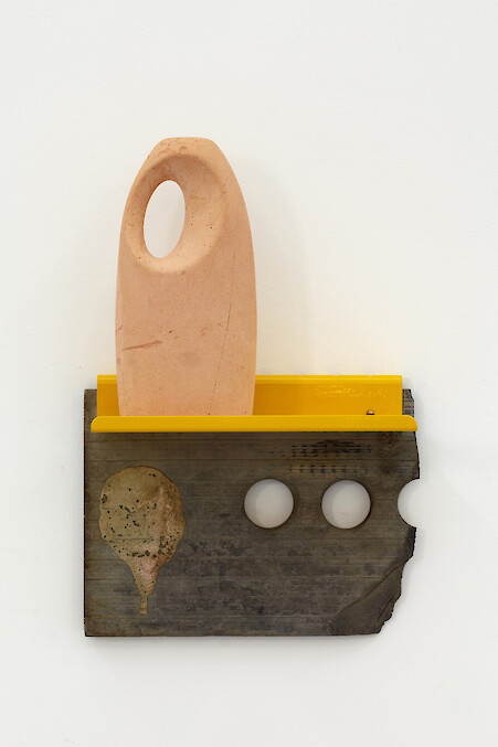 *Upcycle (Relief II)*, 2013, Found slate, steel, plaster, 51 x 34 x 18 cm