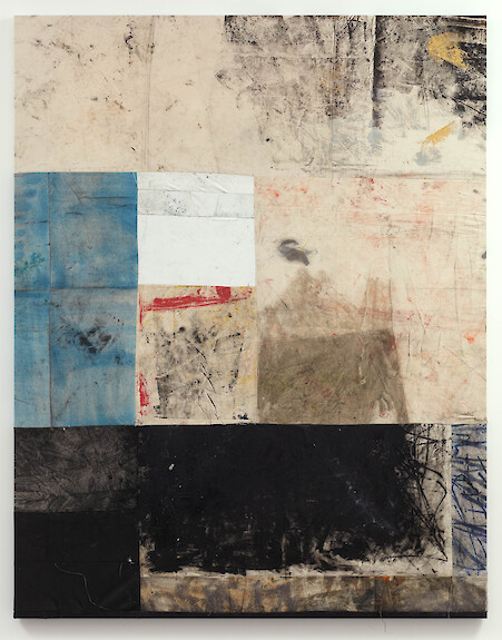 *untitled*, 2013, Oil paint, oil stick, dirt, 225 x 175 cm