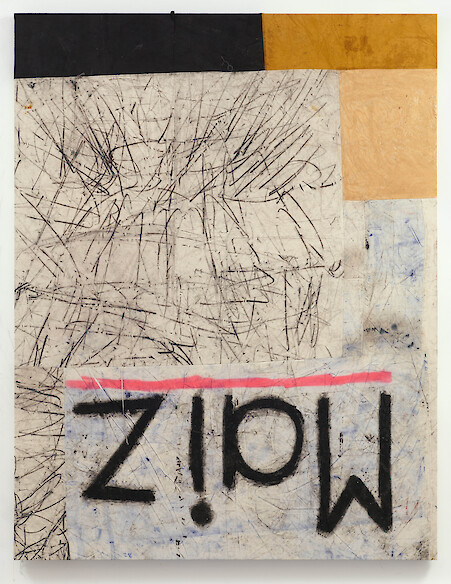 *nothing gold can stay*, 2013, Oil paint, oil stick, dirt, 225 x 175 cm