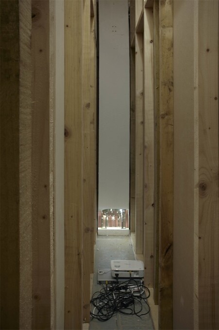 *When the Lights Go Out You Keep Moving*, 2013, Single screen projection and radio receiving audio channel, 02:11 min