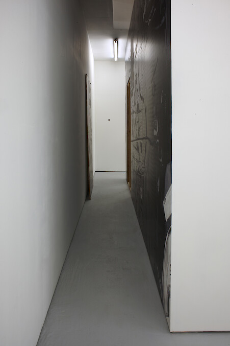 *An Escalator Can Never Break, It Can Only Become Stairs*, 2013, Installation view