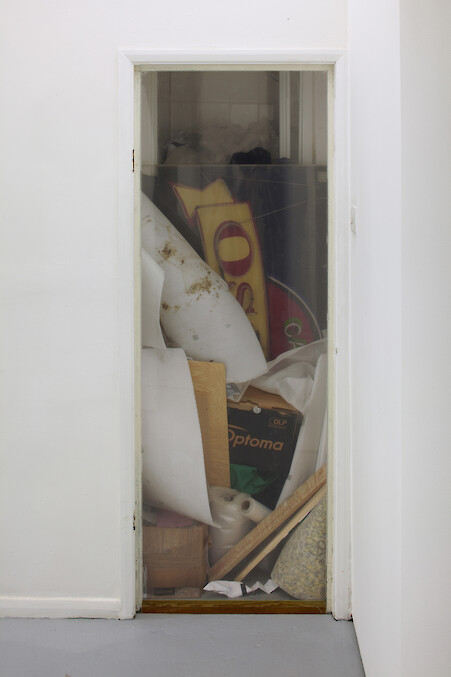 *If Everything Has a Place then Place too has a Place VIII*, 2013, Window insulation film, 197 x 68 cm
