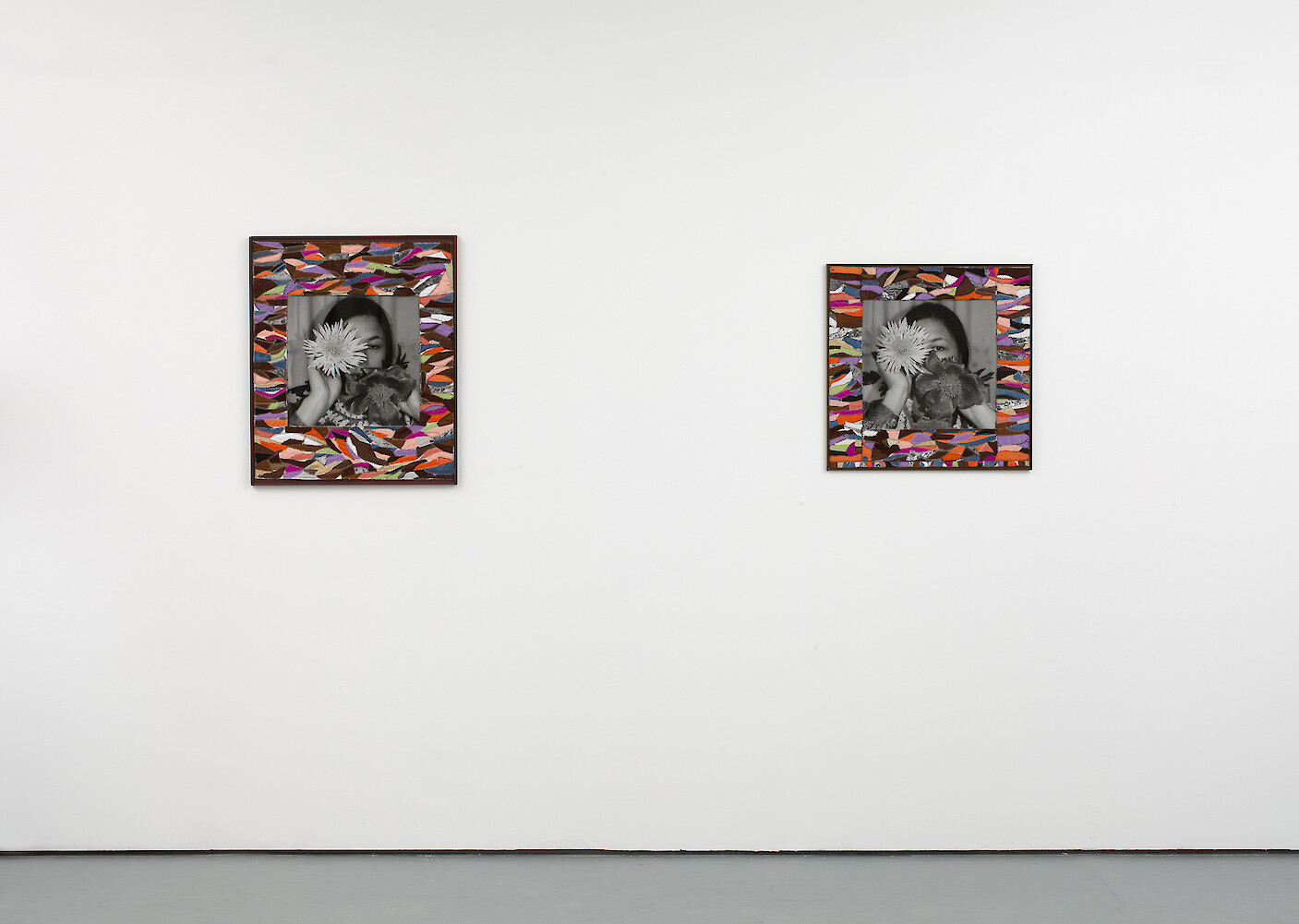 Cindie Cheung, *Portrait of Ursula 1 & 2*, 2012, C-type print on fibre based paper (patchwork frame by Ursula Wild)
